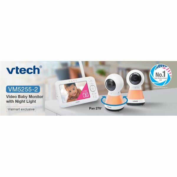 vtech vm5255 2 2 camera 5 digital video baby monitor with pan scan and night 2 Le3ab Store
