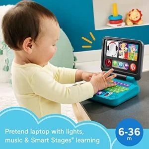 fisher price laugh learn lets connect laptop electronic toy with lights 1 1 Le3ab Store