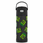 THERMOS FUNTAINER 16 Ounce Stainless Steel Vacuum Insulated Bottle with Wide Spout Lid, Minecraft