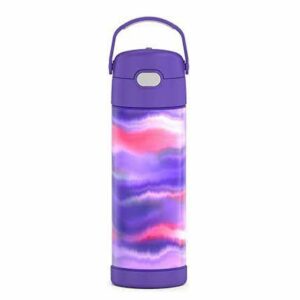THERMOS FUNTAINER 16 Ounce Stainless Steel Vacuum Insulated Bottle with Wide Spout Lid, Purple Mirage