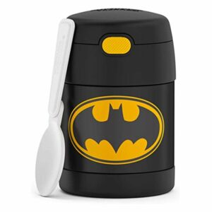 THERMOS FUNTAINER 10 Ounce Stainless Steel Vacuum Insulated Kids Food Jar with Spoon, Batman