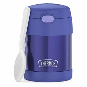 THERMOS FUNTAINER 10 Ounce Stainless Steel Vacuum Insulated Kids Food Jar with Folding Spoon, Purple