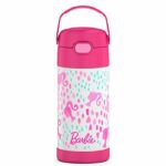 THERMOS FUNTAINER 12 Ounce Stainless Steel Vacuum Insulated Kids Straw Bottle, Barbie