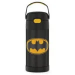 THERMOS FUNTAINER 12 Ounce Stainless Steel Vacuum Insulated Kids Straw Bottle, Batman