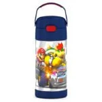 THERMOS FUNTAINER 12 Ounce Stainless Steel Vacuum Insulated Kids Straw Bottle, Super Mario Brothers