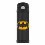 THERMOS FUNTAINER 16 Ounce Stainless Steel Vacuum Insulated Bottle with Wide Spout Lid, Batman