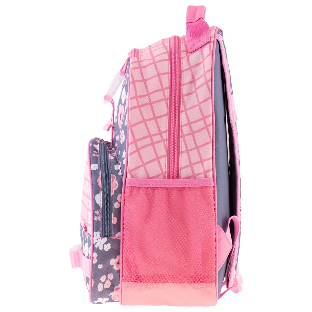 All Over Print School Backpack Charcoal Flower Stephen Joseph