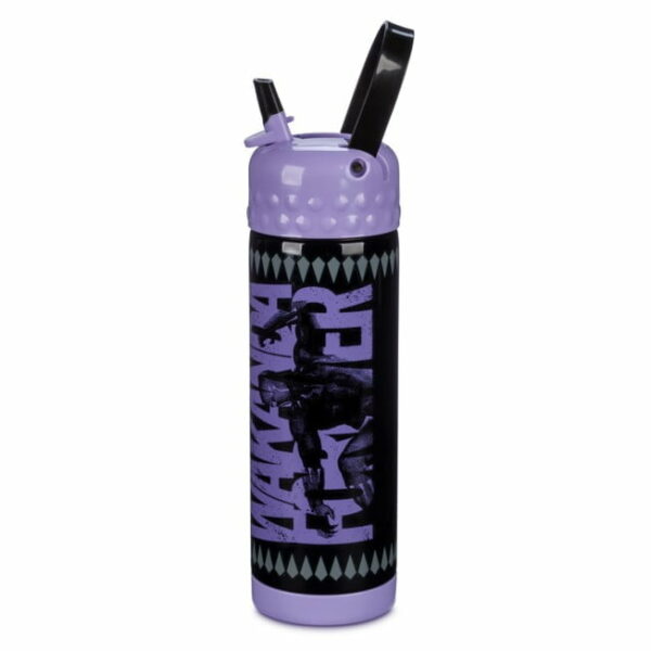 black panther stainless steel water bottle with built in straw Le3ab Store