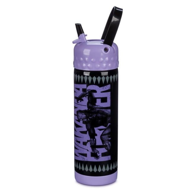 Black Panther Stainless Steel Water Bottle with Built-In Straw Black Panther Stainless Steel Water Bottle with Built-In Straw ShopDisney - Image 1