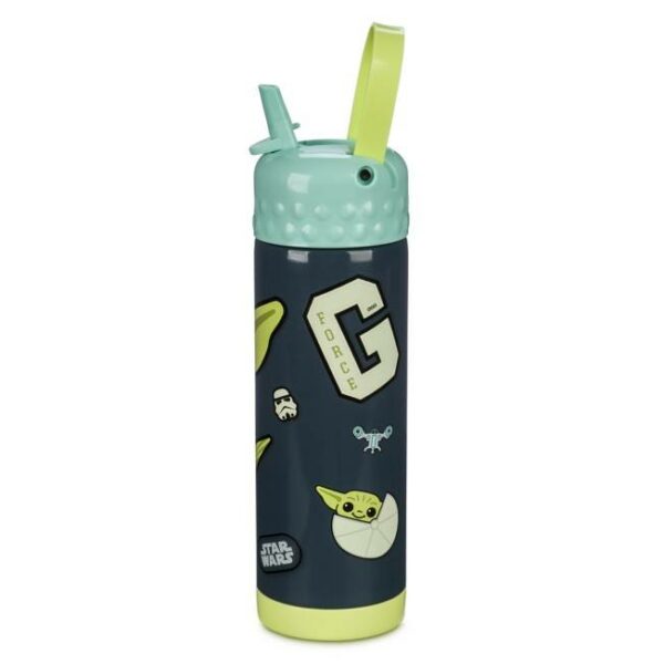 grogu stainless steel water bottle with built in straw star wars the لعب ستور