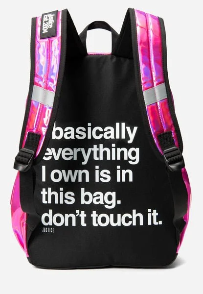 Justice Metallic Backpack with Keychain - Image 2