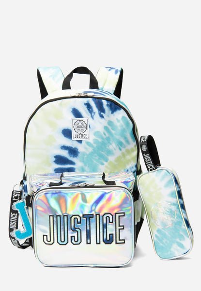Justice Patterned Backpack Set Cool Tiedye