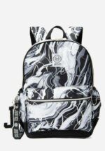 Justice Patterned Backpack Black Marble with Lanyard