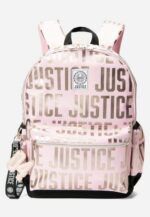 Justice Patterned Backpack Pink with Lanyard