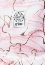 Justice Patterned Backpack Pink Marble with Lanyard - Image 3