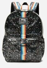 Justice Star Patterned Striped Backpack Set Black Stars - Image 2