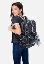 Justice Star Patterned Striped Backpack Set Black Stars - Image 6