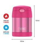 THERMOS FUNTAINER 10 Ounce Stainless Steel Vacuum Insulated Kids Food Jar with Folding Spoon, Pink - Image 5