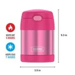 THERMOS FUNTAINER 10 Ounce Stainless Steel Vacuum Insulated Kids Food Jar with Folding Spoon, Pink - Image 5