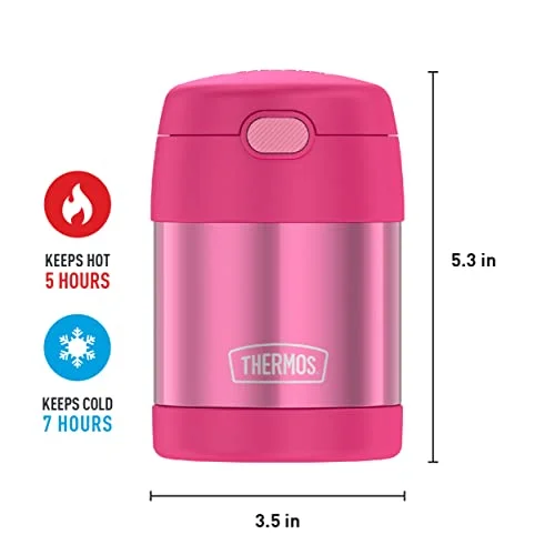 THERMOS FUNTAINER 10 Ounce Stainless Steel Vacuum Insulated Kids Food Jar with Folding Spoon, Pink - Image 5