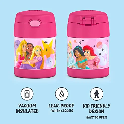 THERMOS FUNTAINER 10 Ounce Stainless Steel Vacuum Insulated Kids Food Jar with Spoon, Princess - Image 2