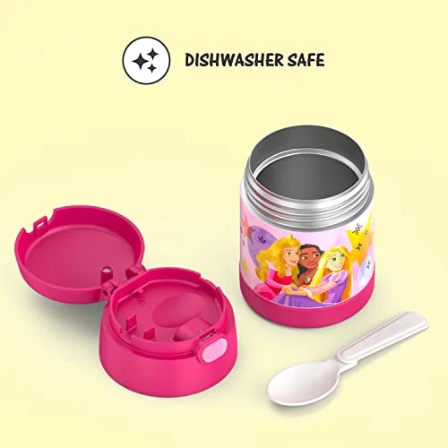 THERMOS FUNTAINER 10 Ounce Stainless Steel Vacuum Insulated Kids Food Jar with Spoon, Princess - Image 4