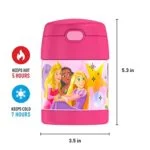 THERMOS FUNTAINER 10 Ounce Stainless Steel Vacuum Insulated Kids Food Jar with Spoon, Princess - Image 5