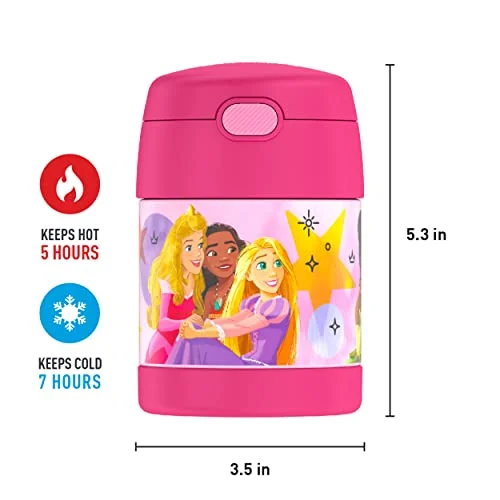 THERMOS FUNTAINER 10 Ounce Stainless Steel Vacuum Insulated Kids Food Jar with Spoon, Princess - Image 5