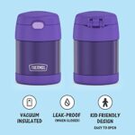 THERMOS FUNTAINER 10 Ounce Stainless Steel Vacuum Insulated Kids Food Jar with Folding Spoon, Purple - Image 2