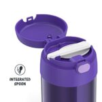 THERMOS FUNTAINER 10 Ounce Stainless Steel Vacuum Insulated Kids Food Jar with Folding Spoon, Purple - Image 3