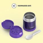 THERMOS FUNTAINER 10 Ounce Stainless Steel Vacuum Insulated Kids Food Jar with Folding Spoon, Purple - Image 4