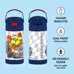 THERMOS FUNTAINER 12 Ounce Stainless Steel Vacuum Insulated Kids Straw Bottle, Super Mario Brothers - Image 2