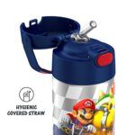 THERMOS FUNTAINER 12 Ounce Stainless Steel Vacuum Insulated Kids Straw Bottle, Super Mario Brothers - Image 3