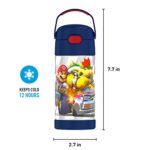 THERMOS FUNTAINER 12 Ounce Stainless Steel Vacuum Insulated Kids Straw Bottle, Super Mario Brothers - Image 5