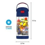 THERMOS FUNTAINER 12 Ounce Stainless Steel Vacuum Insulated Kids Straw Bottle, Super Mario Brothers - Image 5