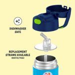 THERMOS FUNTAINER 12 Ounce Stainless Steel Vacuum Insulated Kids Straw Bottle, Baby Shark - Image 4
