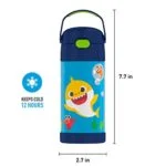 THERMOS FUNTAINER 12 Ounce Stainless Steel Vacuum Insulated Kids Straw Bottle, Baby Shark - Image 5