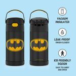 THERMOS FUNTAINER 12 Ounce Stainless Steel Vacuum Insulated Kids Straw Bottle, Batman - Image 2