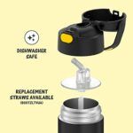 THERMOS FUNTAINER 12 Ounce Stainless Steel Vacuum Insulated Kids Straw Bottle, Batman - Image 4
