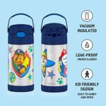 THERMOS FUNTAINER 12 Ounce Stainless Steel Vacuum Insulated Kids Straw Bottle, Blue Paw Patrol - Image 2