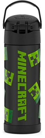 THERMOS FUNTAINER 16 Ounce Stainless Steel Vacuum Insulated Bottle with Wide Spout Lid, Minecraft - Image 2