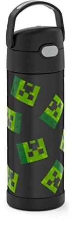 THERMOS FUNTAINER 16 Ounce Stainless Steel Vacuum Insulated Bottle with Wide Spout Lid, Minecraft - Image 4