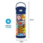 THERMOS Jurassic World: Dominion FUNTAINER 16 Ounce Stainless Steel Vacuum Insulated Bottle with Wide Spout Lid - Image 5