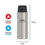 THERMOS Stainless King Vacuum-Insulated Drink Bottle, 24 Ounce, Matte Steel - Image 6