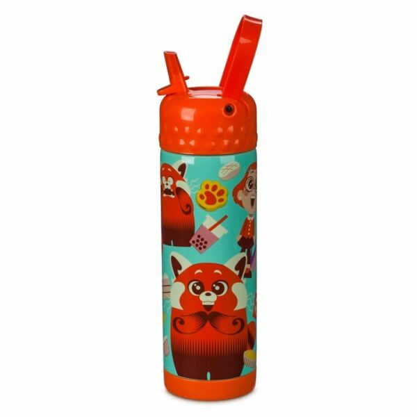 turning red stainless steel water bottle with built in straw لعب ستور