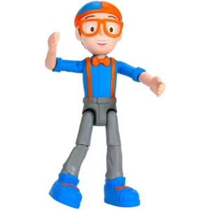 Blippi Talking Figure 22cm Articulated Toy with 8 Sounds and Phrases, Poseable Figure Inspired by Popular YouTube Edutainer , Blue