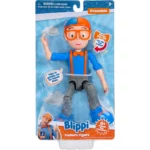 Blippi Talking Figure 22cm Articulated Toy with 8 Sounds and Phrases, Poseable Figure Inspired by Popular YouTube Edutainer , Blue - Image 3