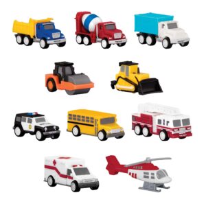 Mini Toy Trucks and Work Vehicles Pocket Fleet 1 (10 Pack) Driven