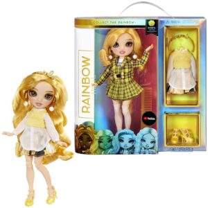 Rainbow High Series 3 Sheryl Meyer Fashion Doll – Marigold (Yellow) with 2 Designer Outfits to Mix & Match with Accessories