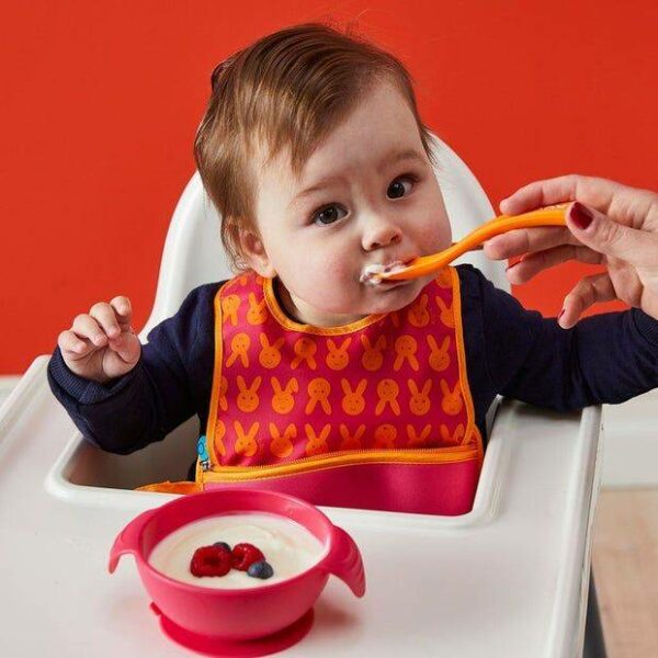 bbox silicone first feeding bowl and spoon set strawberry 9353965004714 3 Le3ab Store